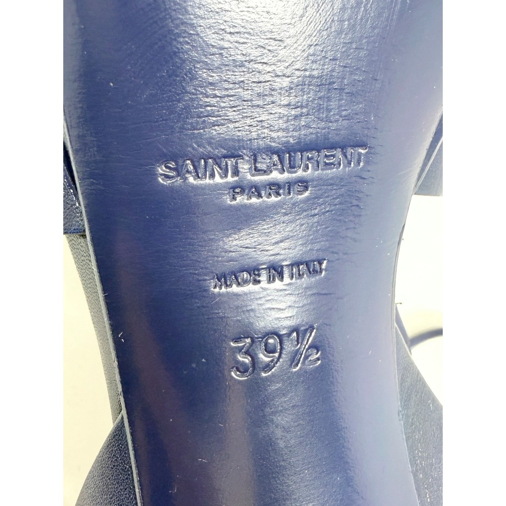 Saint‎ Laurent Tribute Blue Leather Platform Sandals Heels 39.5 - Picture 8 of 11
